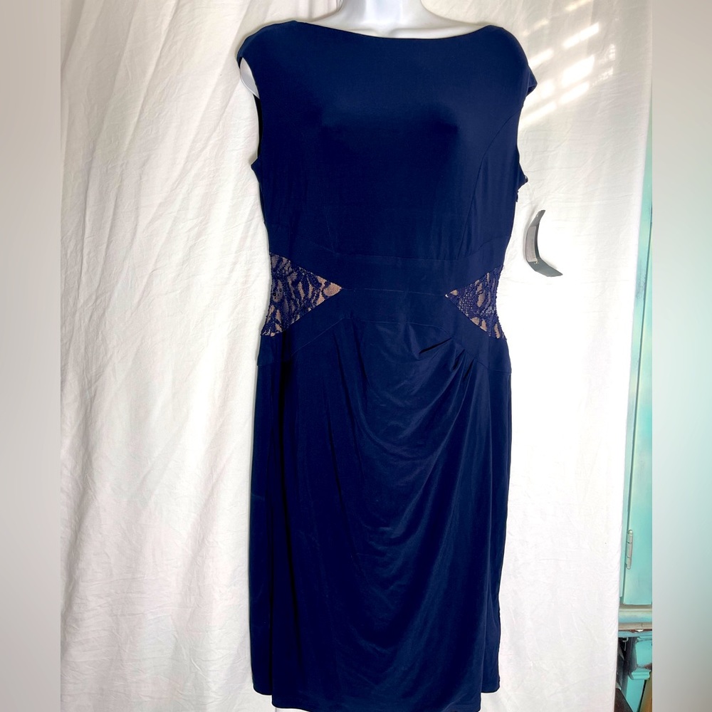 NWT Ralph Lauren size 10 navy blue classic dress